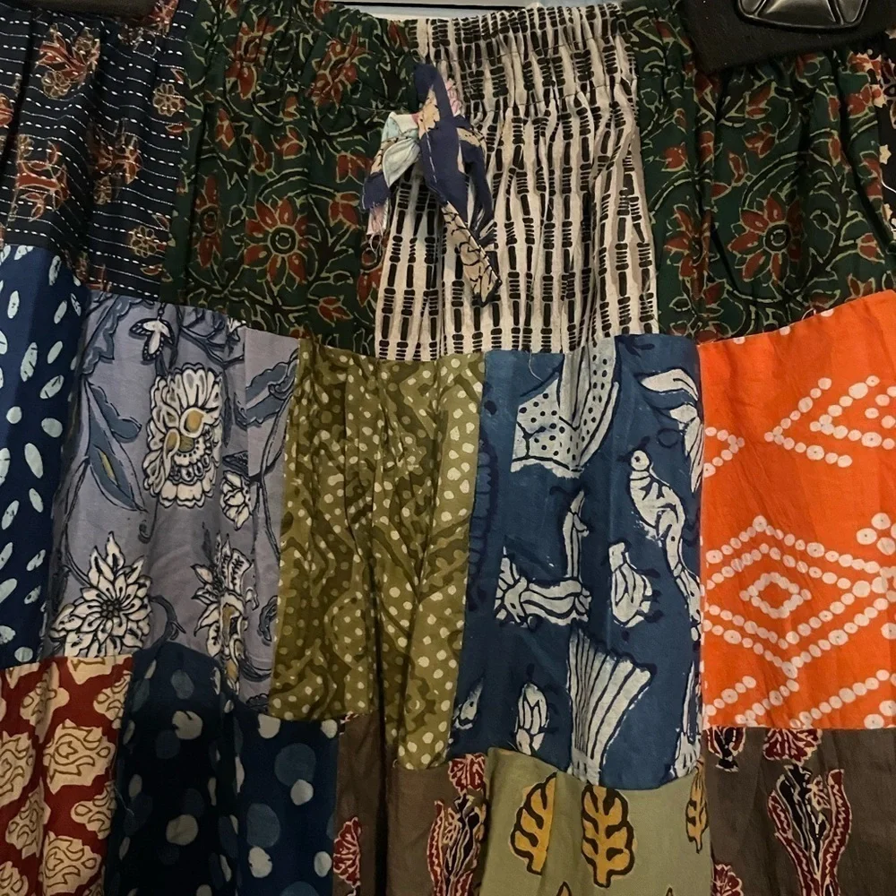 Kantha Patchwork maxi skirt